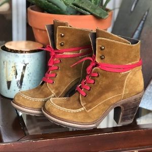 Suede lace up boots